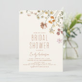 ボホモダンワイルドフラワーブライダルシャワーエレガント 招待状 (スタンド正面)