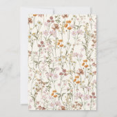 ボホモダンワイルドフラワーブライダルシャワーエレガント 招待状 (裏面)