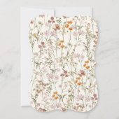 ボホモダンワイルドフラワーブライダルシャワーエレガント 招待状 (裏面)