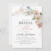 ボホモダンワイルドフラワーブライダルシャワーエレガント 招待状 (正面)