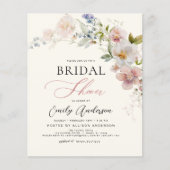 ボホモダンワイルドフラワーブライダルシャワー招待 (正面)