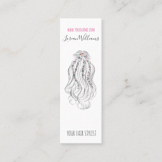 ボホモダンワイルドフラワーブライダル美容師フローラ スキニー名刺 (正面)