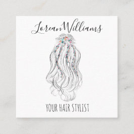 ボホモダンワイルドフラワーブライダル美容師フローラ スクエア名刺