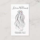 ボホモダンワイルドフラワーブライダル美容師フローラ 名刺 (正面)