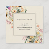 ボホモダンワイルドフラワー水彩フローラ スクエア名刺 (裏面)