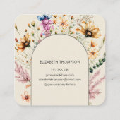 ボホモダンワイルドフラワー水彩フローラ スクエア名刺 (裏面)