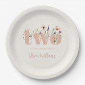 ボホモダンワイルドフラワー2回目の誕生日 ペーパープレート (正面)