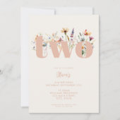 ボホモダンワイルドフラワー2回目の誕生日 招待状 (正面)