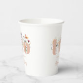 ボホモダンワイルドフラワー2回目の誕生日 紙コップ (左)