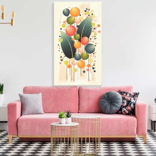 ボホモダンーと幾何学模様 キャンバスプリント (インサイチュ (リビング))