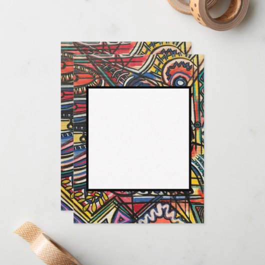 ボホモダンーの手絵を描抽象芸術 ノートカード (正面/裏面インサイチュ)