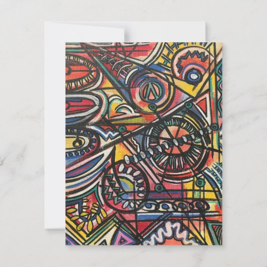 ボホモダンーの手絵を描抽象芸術 ノートカード (裏面)