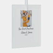 ボホモダンー私たちの初めてのクリスマスフォトカップル名 ガラスオーナメント (正面右)