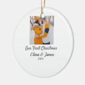 ボホモダンー私たちの初めてのクリスマスフォトカップル名 セラミックオーナメント (左)