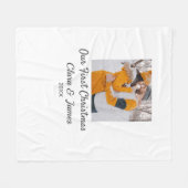 ボホモダンー私たちの初めてのクリスマスフォトカップル名 フリースブランケット (正面(横))