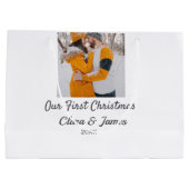 ボホモダンー私たちの初めてのクリスマスフォトカップル名 ラージペーパーバッグ (裏面)