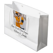 ボホモダンー私たちの初めてのクリスマスフォトカップル名 ラージペーパーバッグ (正面アングル)