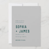 ボホモダン幾何学的アーチグリーングレイ結婚ズ セーブザデート (正面)