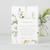 ボホモダン抽象芸術グリーンホワイトフローラ結婚ズ サンキューカード (スタンド正面)