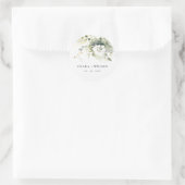 ボホモダン抽象芸術グリーンホワイトフローラ結婚ズ ラウンドシール (バッグ)