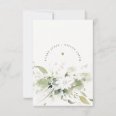 ボホモダン抽象芸術グリーンホワイトフローラ結婚ズ 出欠カード (裏面)