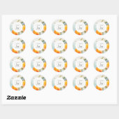 ボホモダン抽象芸術スケッチオレンジガーデンロゴ ラウンドシール (シート)