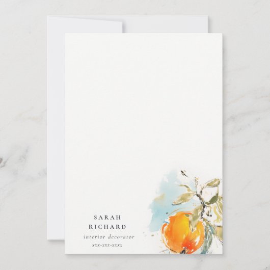 ボホモダン抽象芸術スケッチオレンジガーデン ノートカード (正面)