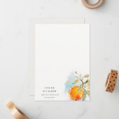 ボホモダン抽象芸術スケッチオレンジガーデン ノートカード (正面/裏面インサイチュ)