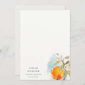 ボホモダン抽象芸術スケッチオレンジガーデン ノートカード (正面/裏面)