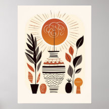 ボホモダン抽象芸術テラコッタ装飾花瓶