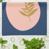 ボホモダン抽象芸術ボタニカルアートピンクブルー金ゴールド キッチンタオル (折り畳み)