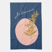 ボホモダン抽象芸術ボタニカルアートブルーカスタム