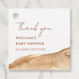ボホモダン抽象芸術砂漠の赤ちゃんシャワーありがとう フェイバータグ