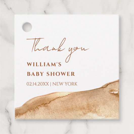 ボホモダン抽象芸術砂漠の赤ちゃんシャワーありがとう フェイバータグ (正面)