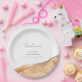 ボホモダン抽象芸術砂漠の赤ちゃんシャワーへようこそ ペーパープレート