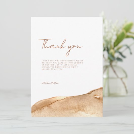 ボホモダン抽象芸術砂漠の赤ちゃんシャワー サンキューカード (スタンド正面)