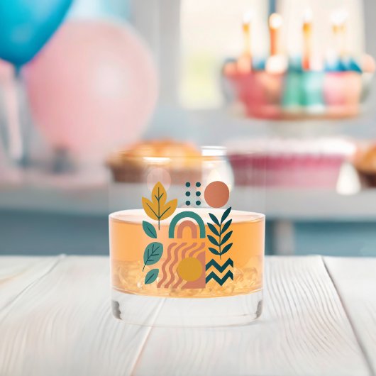 ボホモダン抽象芸術自然ウォールアート ウイスキーグラス (インサイチュ (ベビーシャワー))