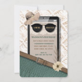 ボホモダン携帯電話誕生日招待状 招待状 (正面)