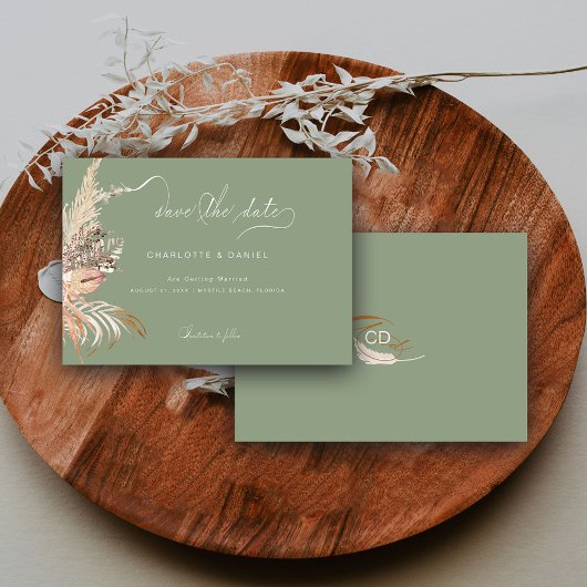 ボホモダン書道お洒落台本セージ セーブザデート