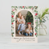ボホモダン水彩紅葉アーチクリスマス シーズンカード (スタンド正面)