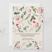 ボホモダン水彩紅葉アーチクリスマス シーズンカード (裏面)