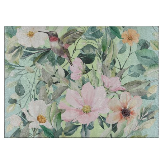 ボホモダン水彩野草 カッティングボード (正面)