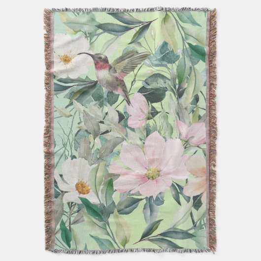 ボホモダン水彩野草 スローブランケット (正面縦)