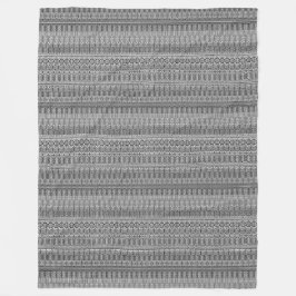 ボホモダン白黒パターンストリップドードル フリースブランケット