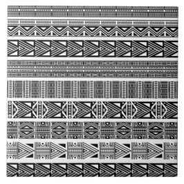 ボホモダン白黒パターンストリップ タイル