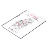 ボホモダン白黒波形ヘアスタイルフローラ ノートブック (左側)