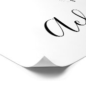 ボホモダン白黒波形ヘアスタイルフローラ ポスター (角)