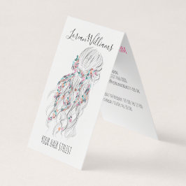 ボホモダン白黒波形ヘアスタイルフローラ 名刺