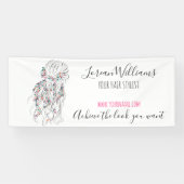 ボホモダン白黒波形ヘアスタイルフローラ 横断幕 (横)