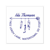 ボホモダン矢印と羽の名前差出人住所 セルフインキングスタンプ (デザイン)